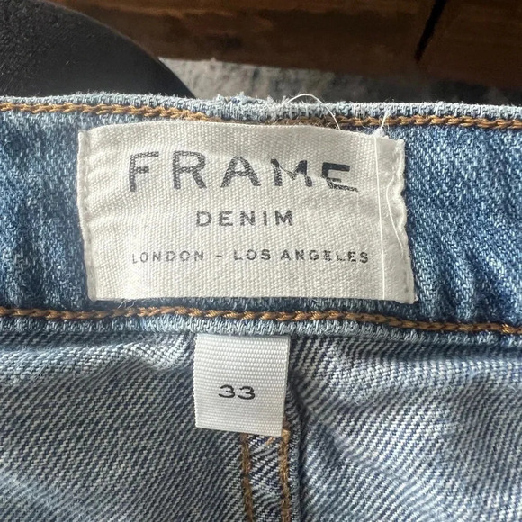 Frame L’Homme Slim Mens Jeans factory distressed medium wash. 33 - Picture 9 of 10